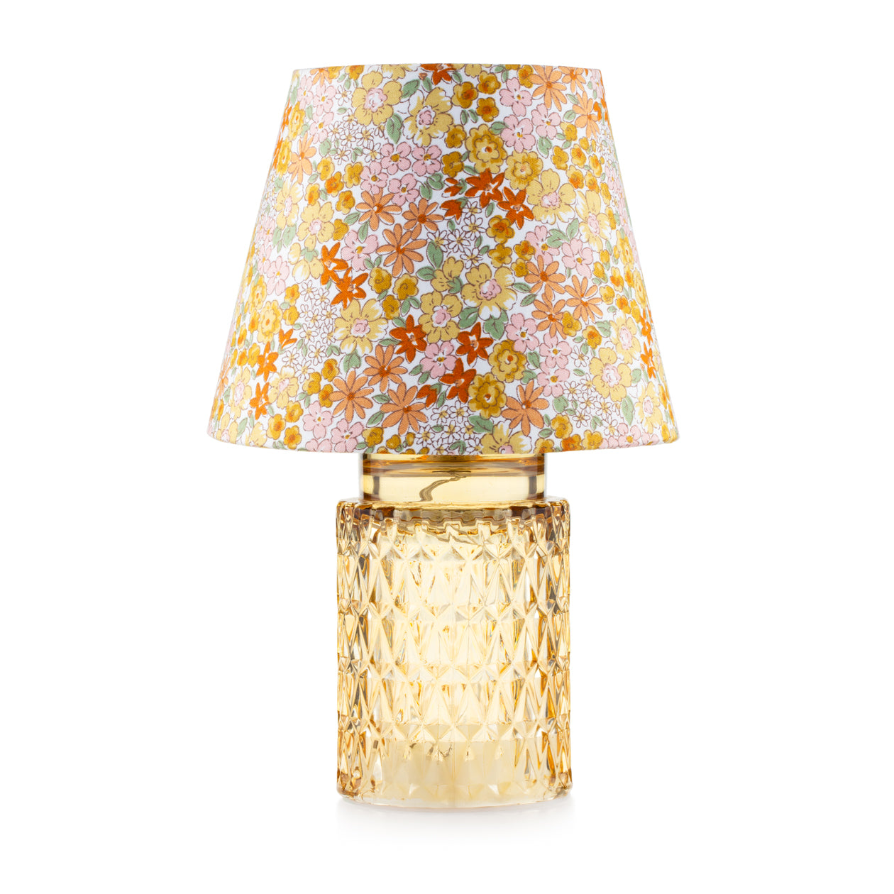Lampada Emò con base cilindro ambra