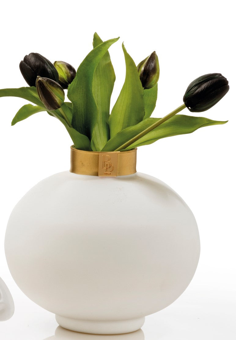 Buba Design Vaso Bianco opaco e oro
