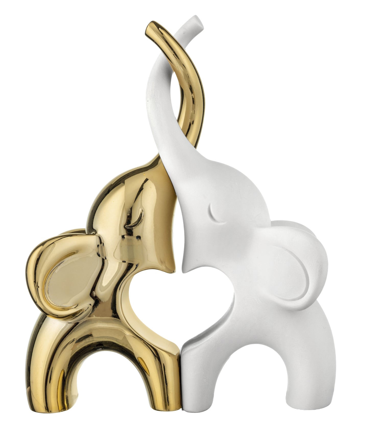 Coppia Elefantini 21x29cm oro/bianco Bongelli