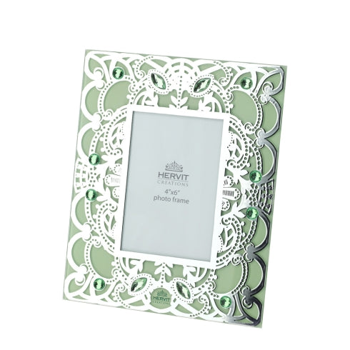 CORNICE VETRO BYZANTIUM VERDE 18X22CM HERVIT