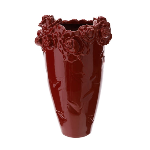 VASO SCULTURA ROSE GRES DIA.24X37CM HERVIT