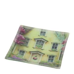 PIATTO VETRO COTTAGE GIALLO