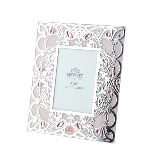 CORNICE VETRO BYZANTIUM ROSA 18X22CM HERVIT
