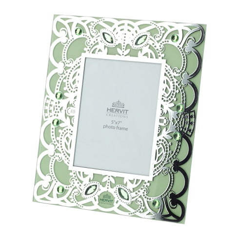 CORNICE VETRO BYZANTIUM VERDE 24X29CM HERVIT