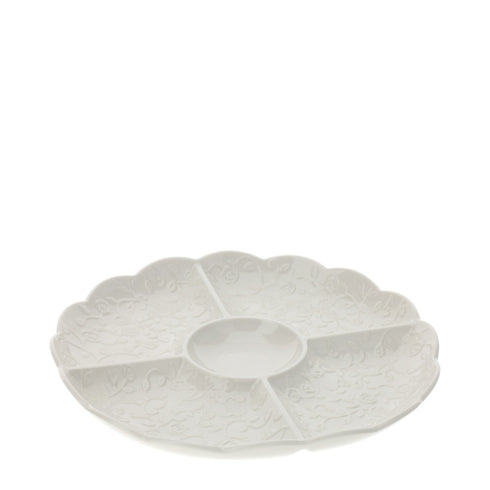 ANTIPASTIERA PORCELLANA BIANCA DIA.27CM HERVIT