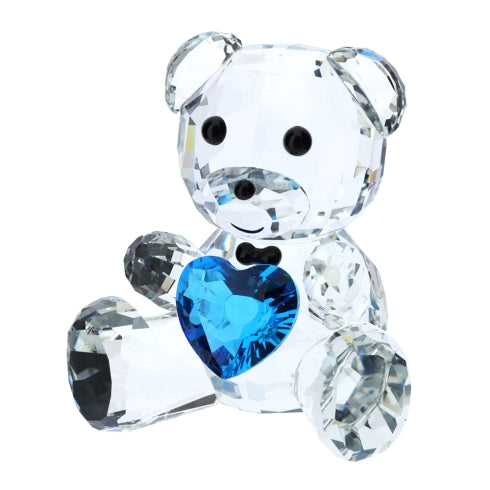Hervit Orsetto con Cuore Blu in Cristallo - 10cm
