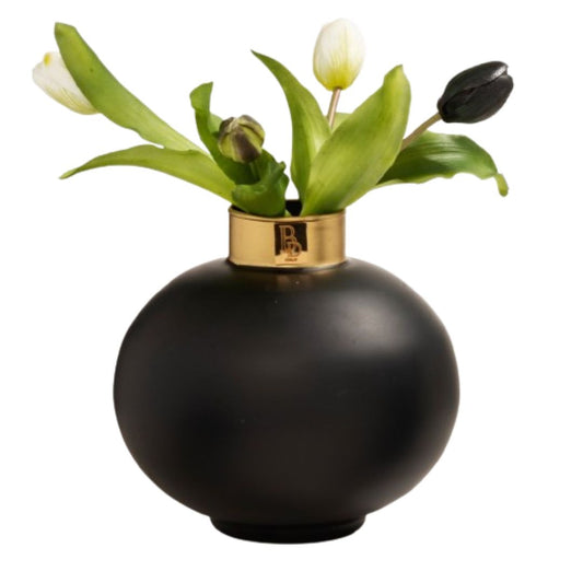 Vaso nero opaco e oro Buba Design