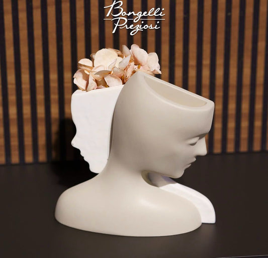 Vaso visi 32x30cm nocciola/bianco Bongelli