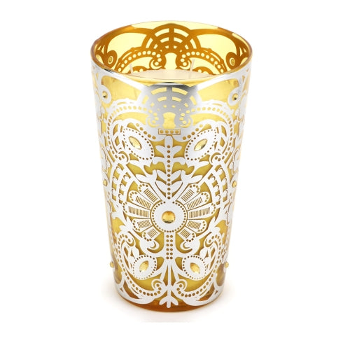 CANDELA VASO VETRO BISANZIO DIA.14XH23CM HERVIT