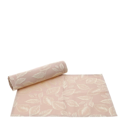Box 2 Tovagliette Rosa con Ricami Foliage Oro in Poliestere - 40x60cm HERVIT