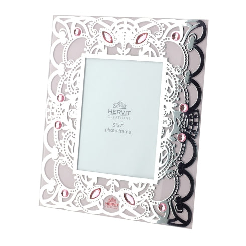 CORNICE VETRO BYZANTIUM ROSA 24X29CM HERVIT