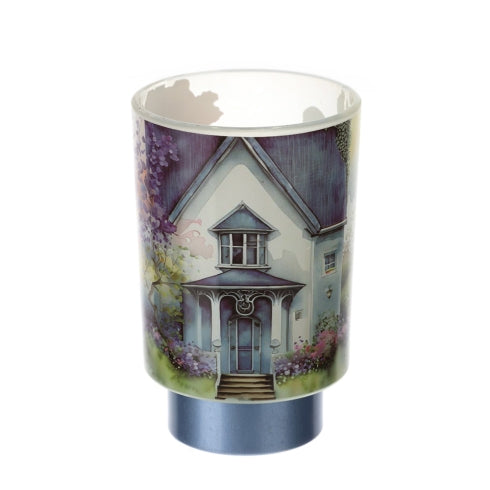 LAMPADA VETRO COTTAGE BLU DIA.10X15CM