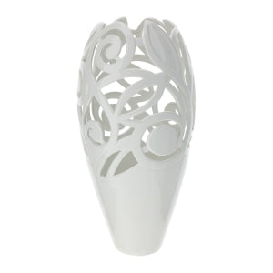 VASO PORC.TRAFORATO BIANCO DIA.23,5X48CM